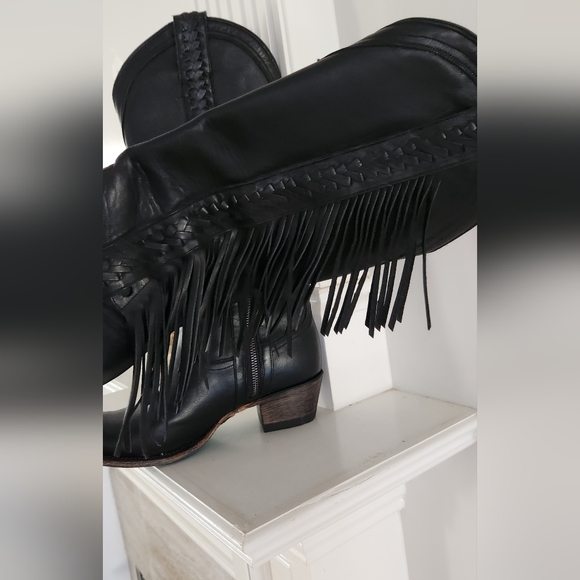 Handmade black  cowgirl boots. - Picture 3 of 5